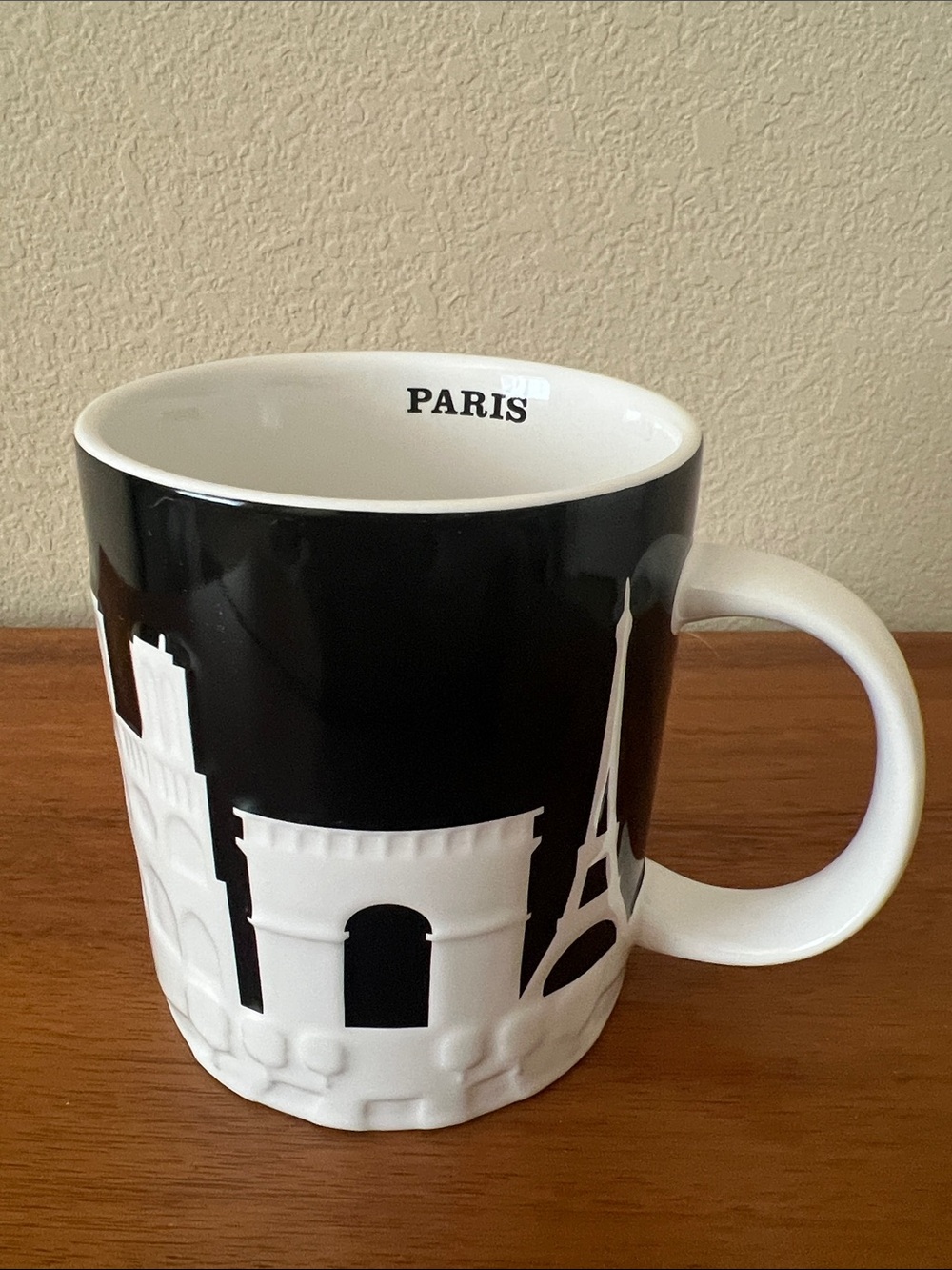 2023 Starbucks Paris 16 oz Relief Mug Skyline Eiffel Tower Metro